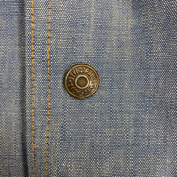 Vintage 70’s Levis Chambray Jacket Button Levis Oren Tag Trucker Sherpa Jacket - Picture 6 of 11